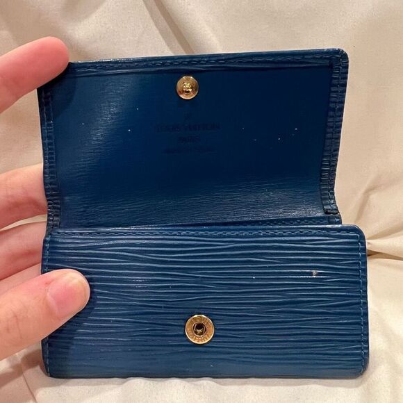 Vintage Louis Vuitton Epi Leather Keyring Case Key Holder Blue VGC - Picture 6 of 10